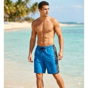 Mens Size Medium Lined Swim Trunks Blue Kanu Surf Board Shorts Msrp $31.50